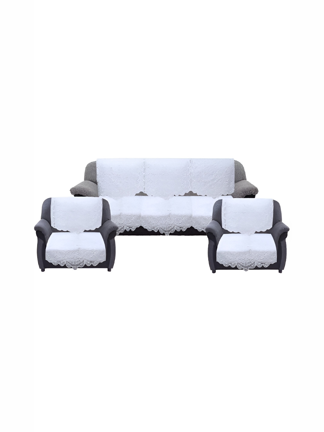 BIGGER FISH White 10 Pieces 5 Seater Sofa Covers