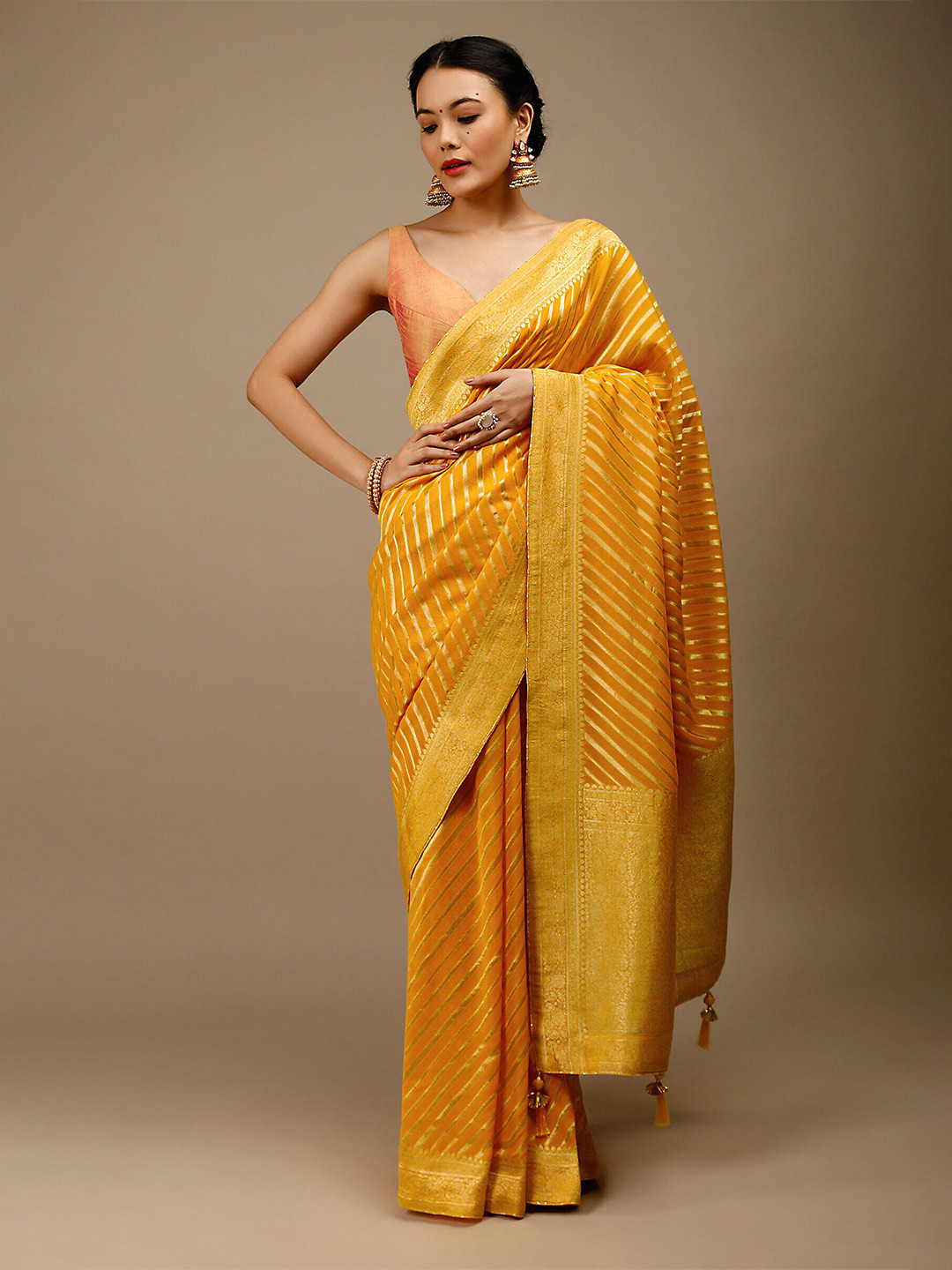 TIRA Striped Zari Art Silk Saree