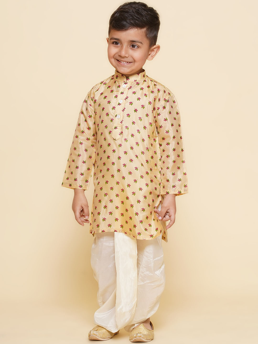 Sethukrishna Ethnic Motifs Printed Flared Sleeves Art Silk Chikankari Kurta