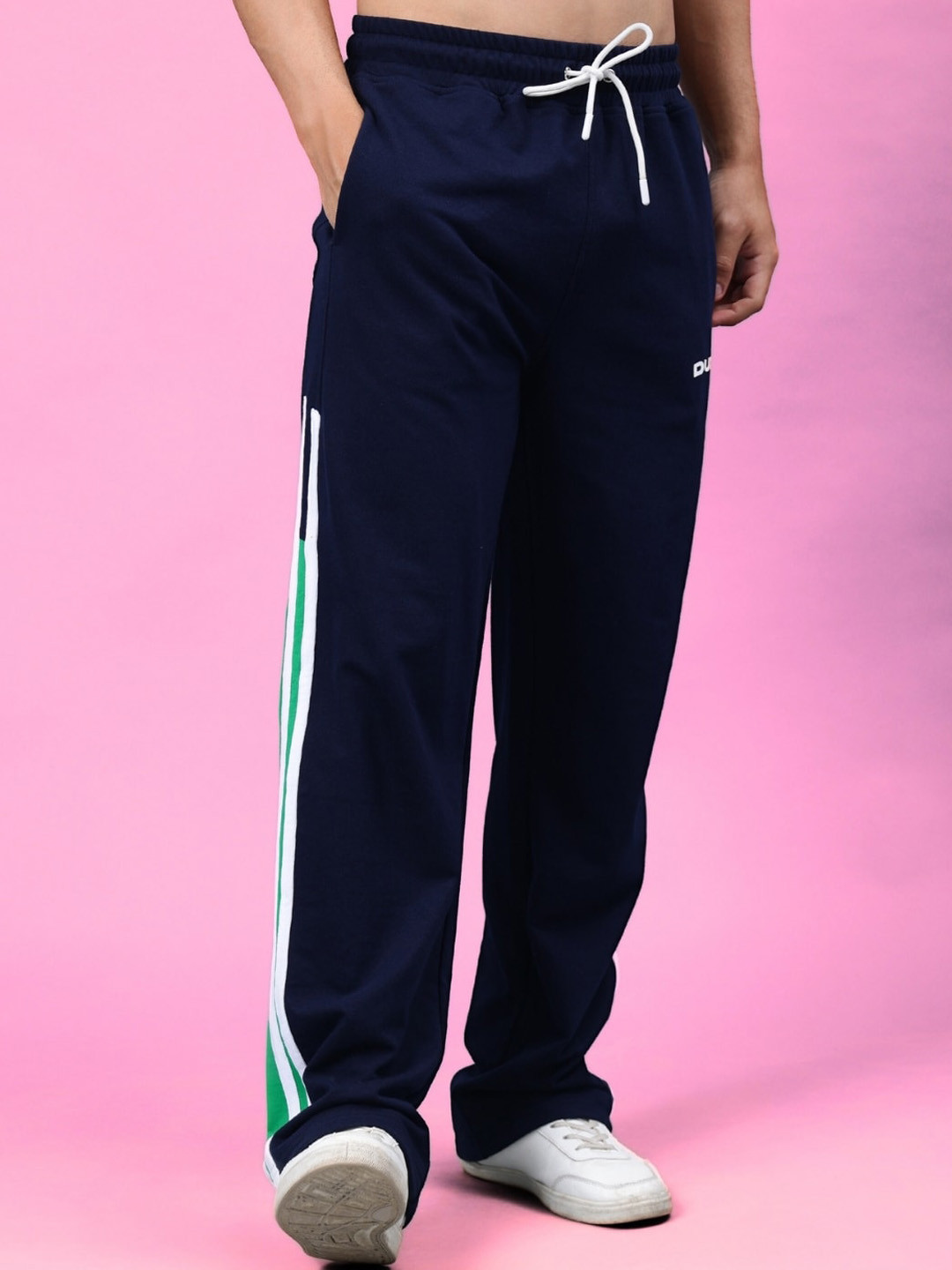 WEARDUDS Men Self Design Hoofer Contrast Relaxed Fit Mid Rise Cotton Track Pants