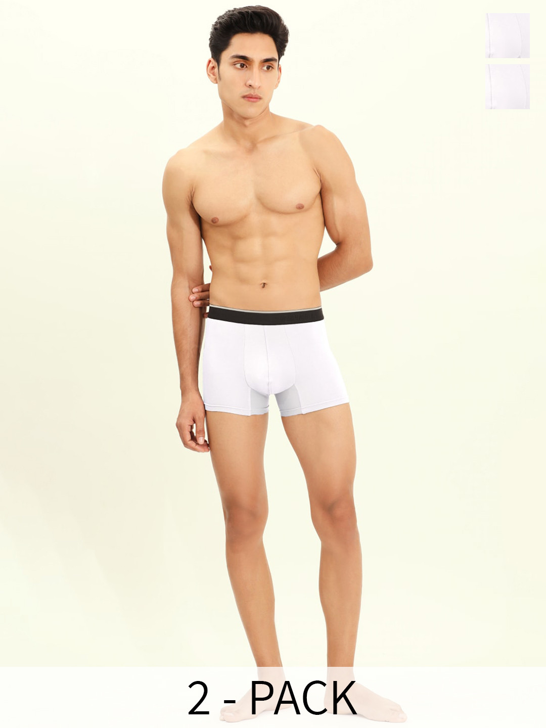 BRIEFLY Pack Of 2 Breathable Trunks- 2PAK-T-WH