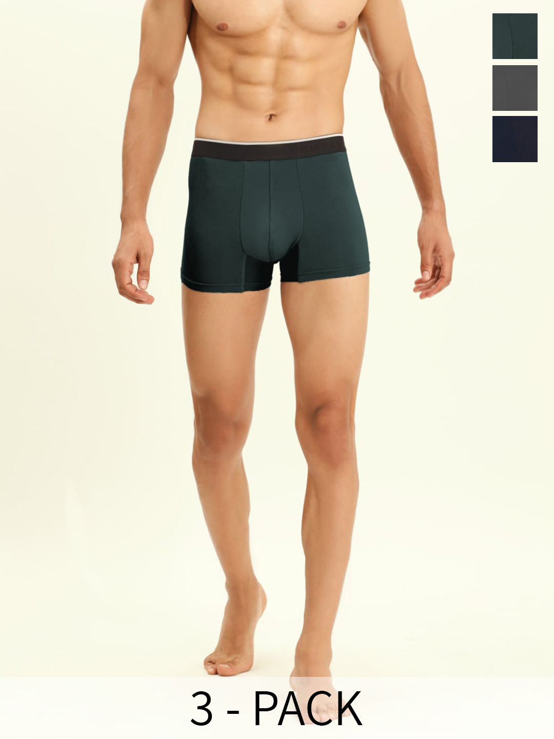 BRIEFLY Pack Of 3 Breathable Trunks- 3PAK-T-DG_OG_NB