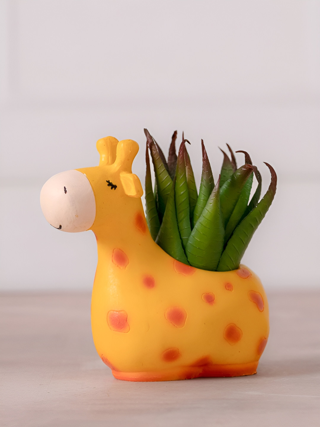 DecorTwist Yellow & Orange-colored Succulent Planter With Plant