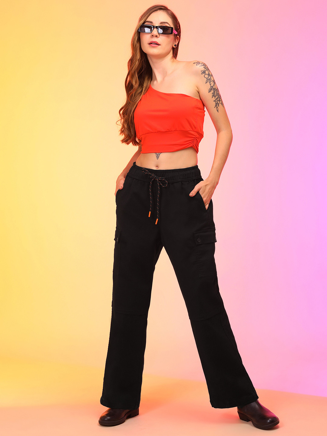 Globus Women Straight Fit Military Inspired Cargo Trousers