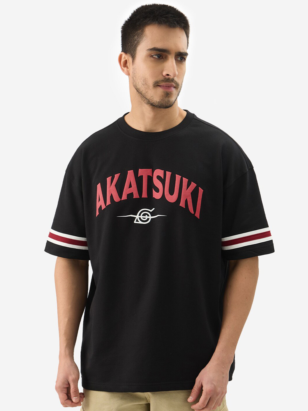 The Souled Store Official Men Naruto: Akatsuki Black Oversized Fit T-Shirts