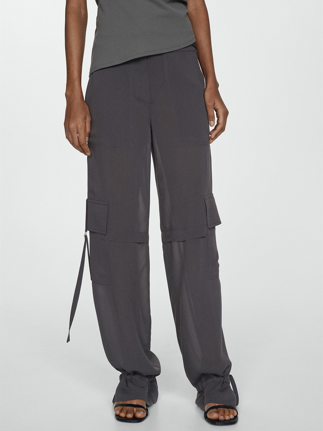 MANGO Women Cargos Buckle Detail Trousers