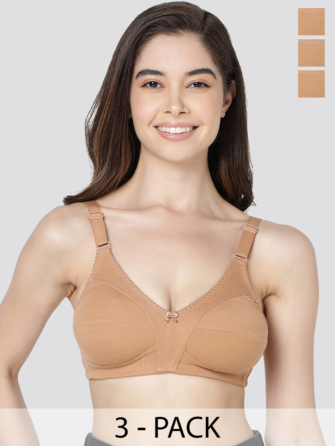 Kalyani Anaya Pack of 3 Full Coverage Minimizer Bra CML-BLK-MRN