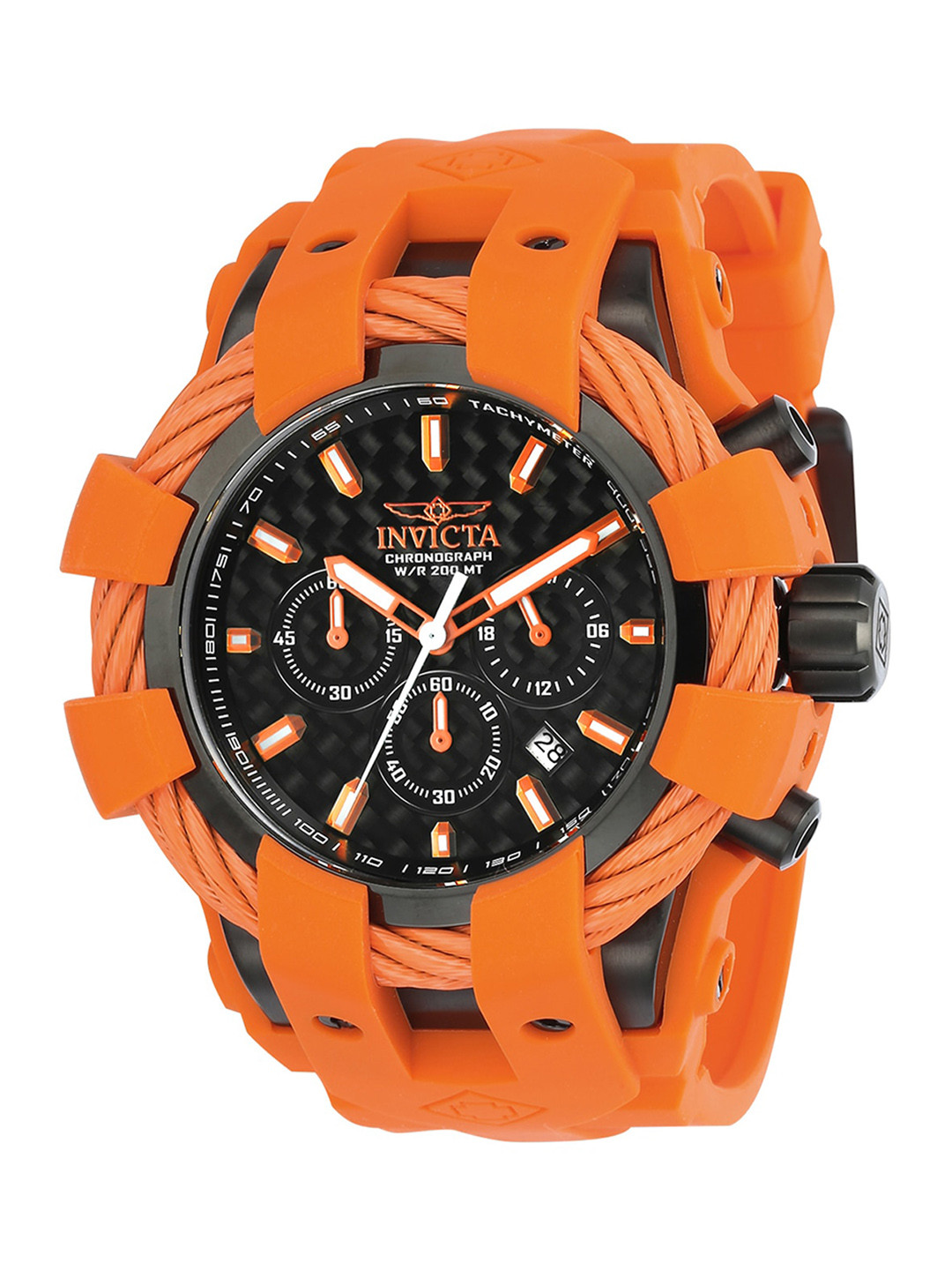 Invicta Men Bolt Textured Dial Reset Time Analogue Chronograph Watch 23872