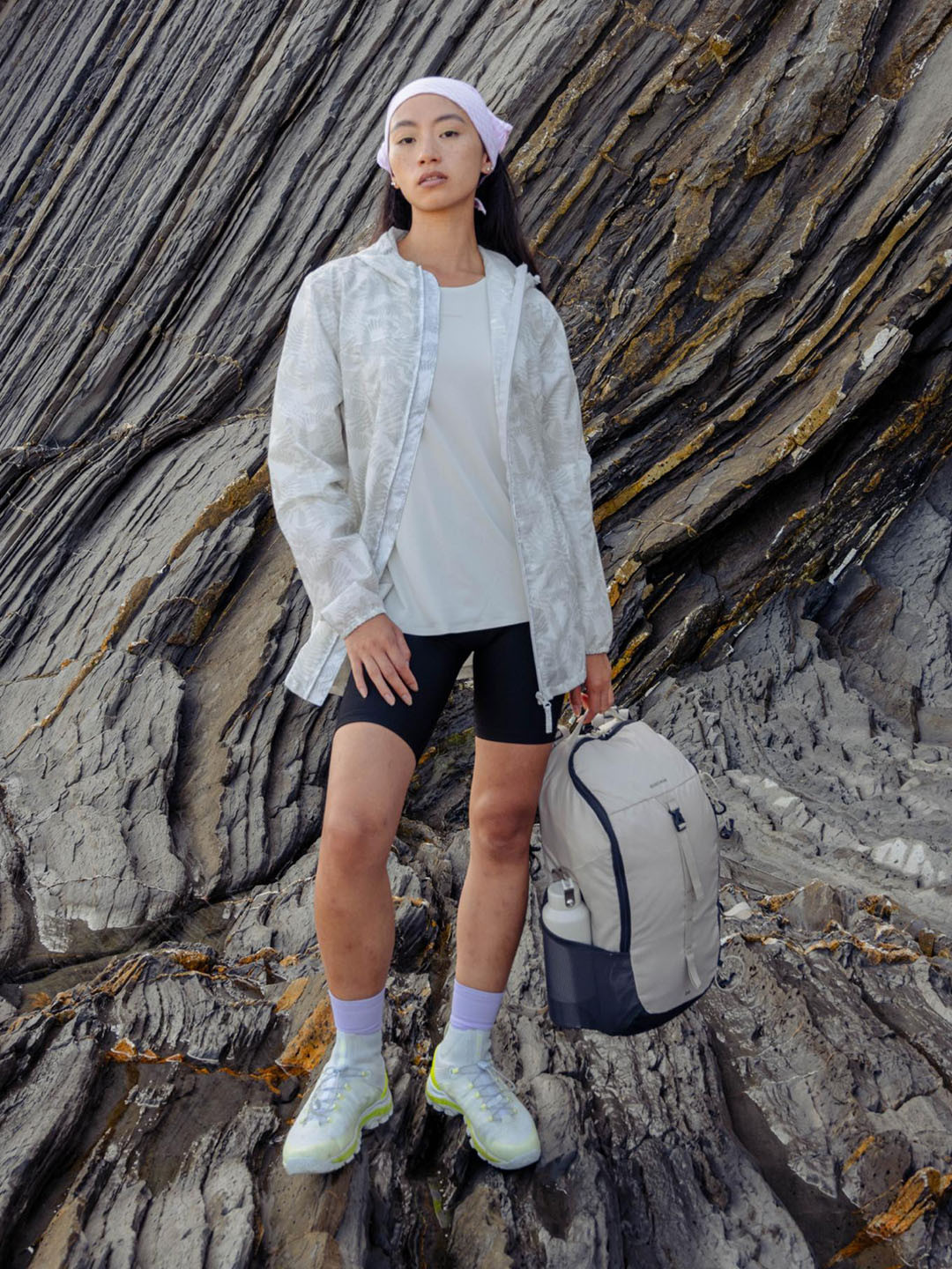 Decathlon Quechua Women White Full Zip Compact Waterproof Rain Jacket