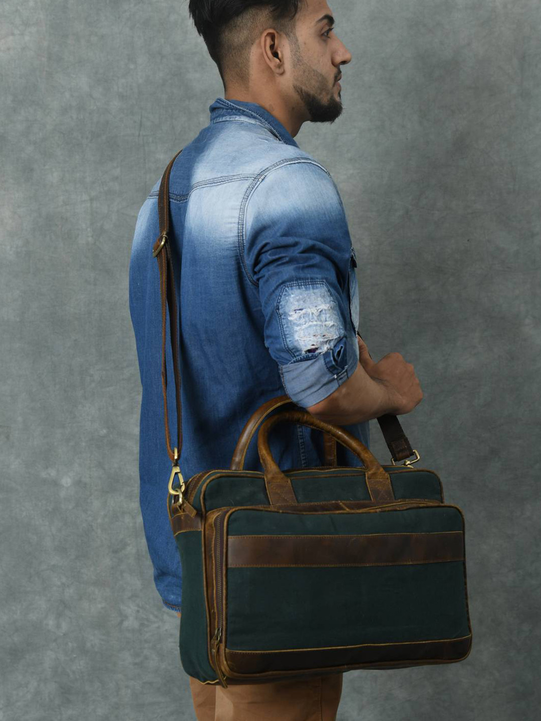 MaheTri Air Boss Canvas Briefcase