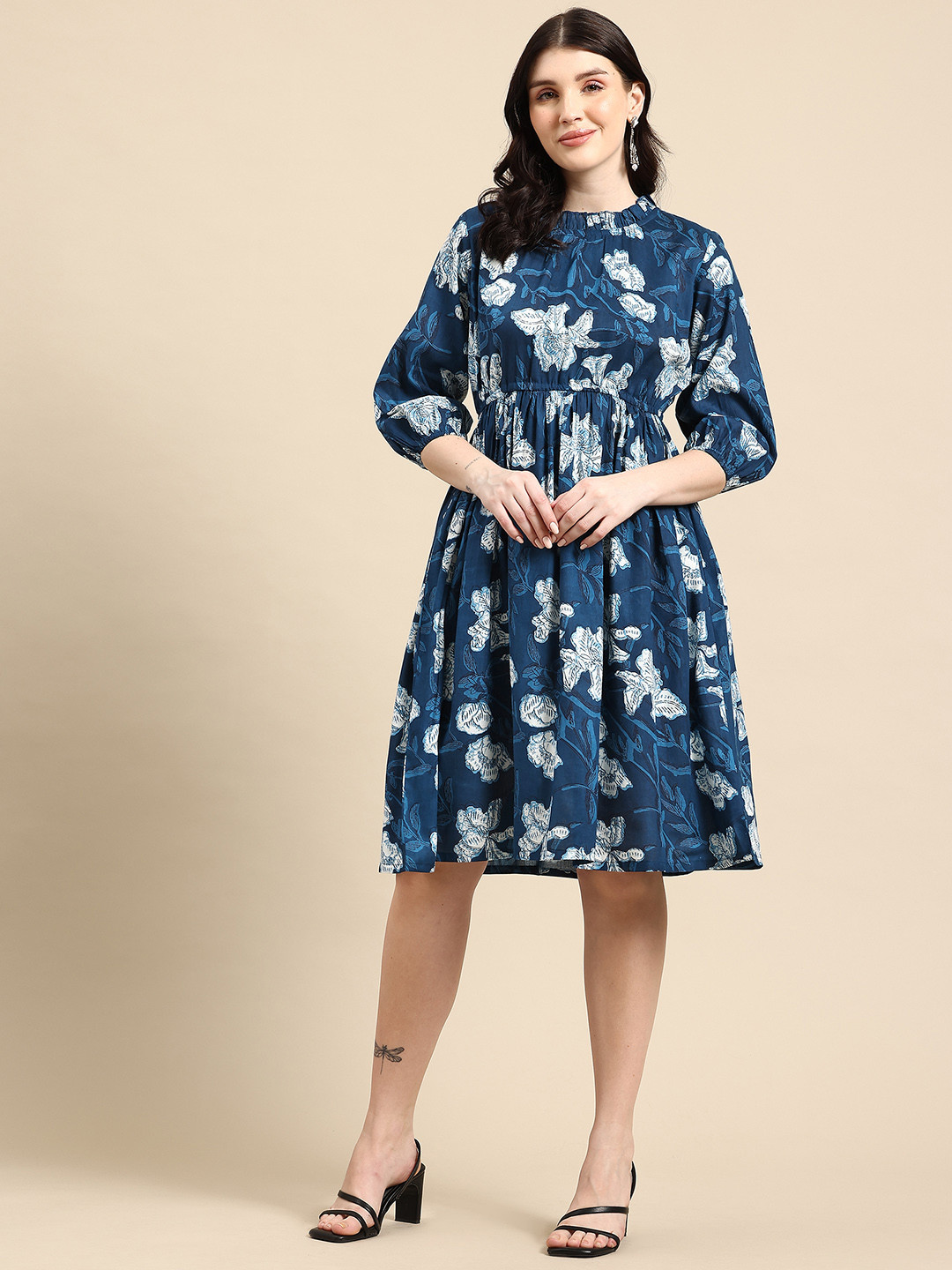 A&K Floral Printed Empire Dress