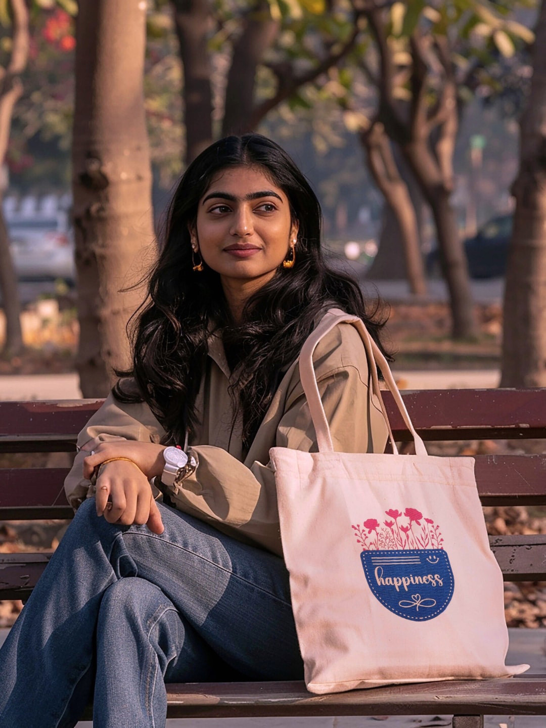 Doodle Graphic Printed Cotton Canvas Eco-Friendly Shopper Tote Bag