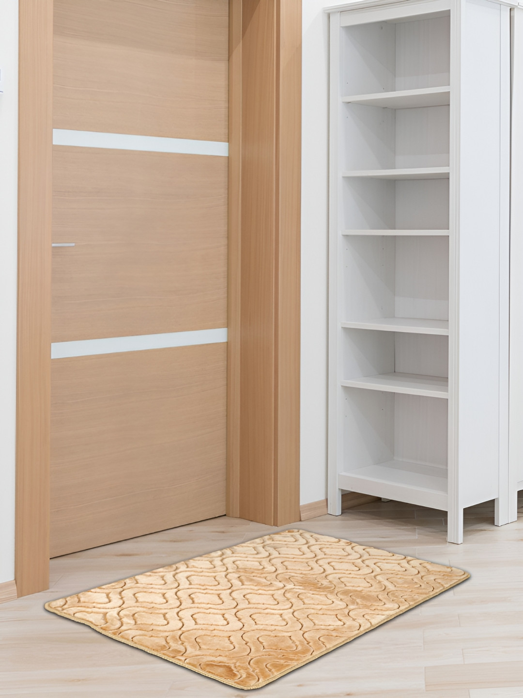 Aura Camel Brown Microfiber Anti Skid Doormat