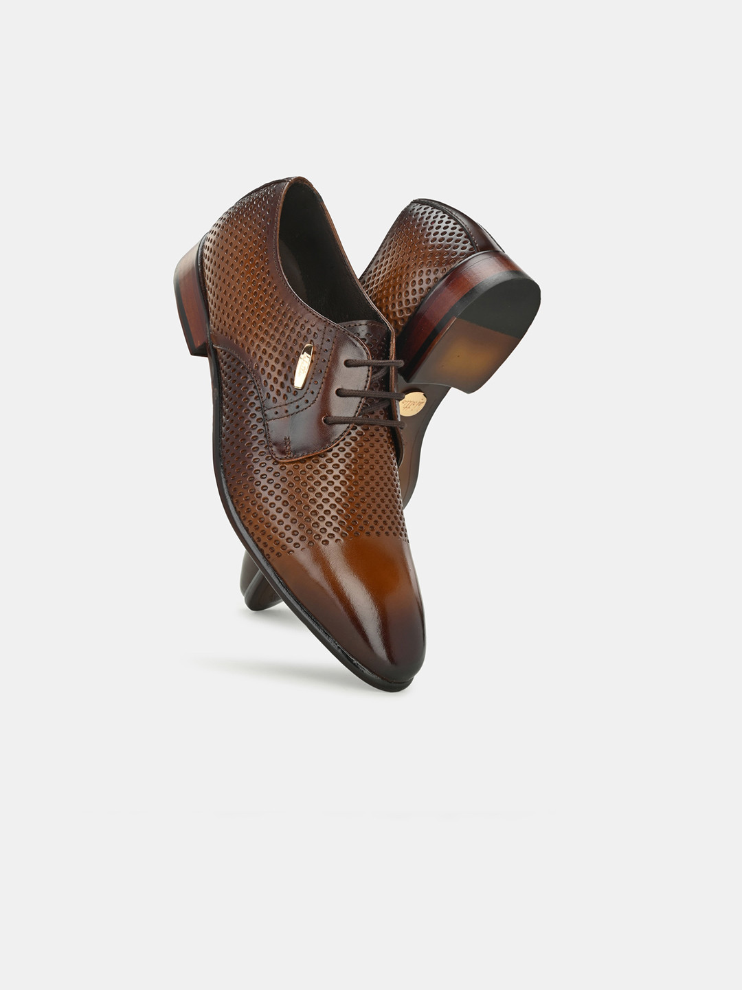 Lafattio Men Textured Formal Derbys Shoes