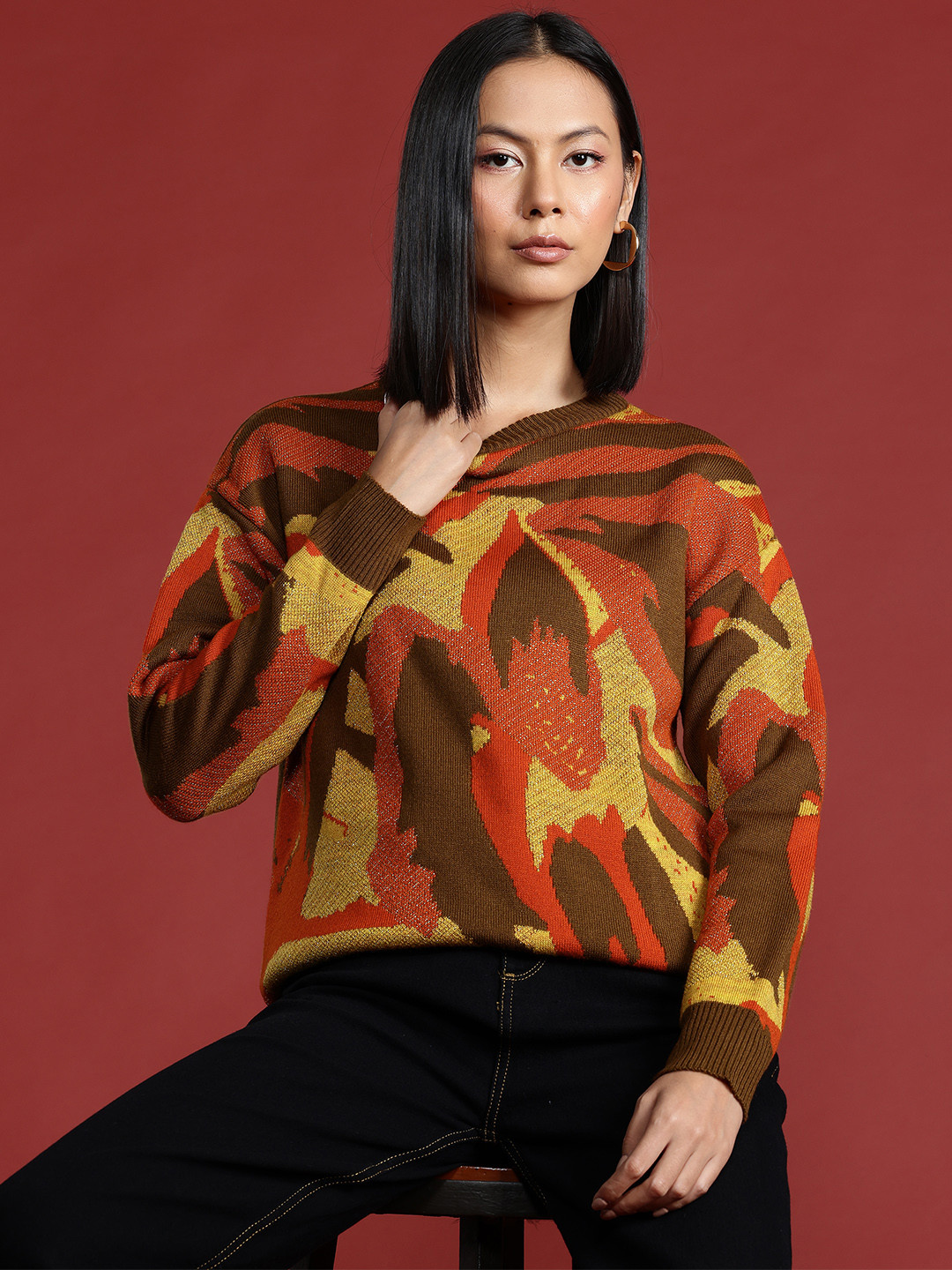 all about you Acrylic Self Design Pullover