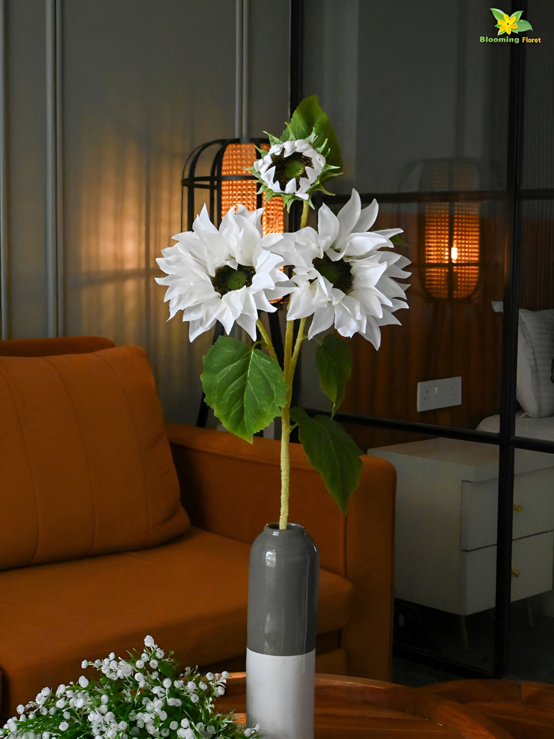Blooming Floret White 1 Pieces Sunflower Artificial Flower