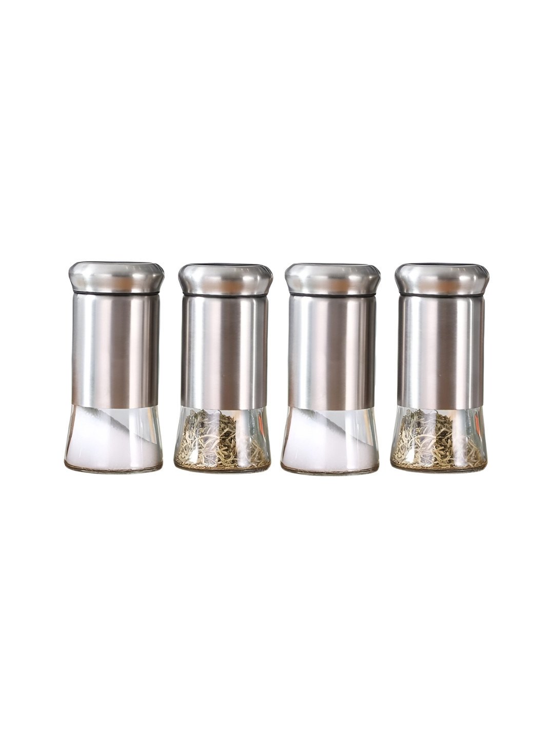 UniKart Steel Glass Dishwasher Safe Salt and Pepper Shakers