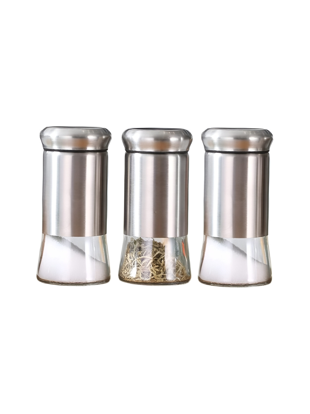 UniKart Steel Glass Dishwasher Safe Salt and Pepper Shakers