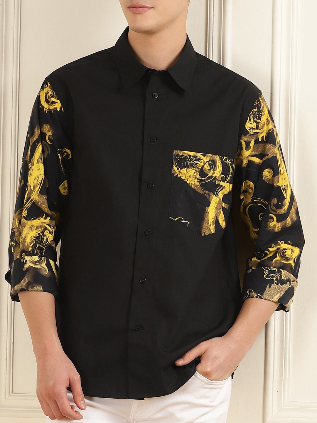 Buy Versace Jeans Couture Slim Fit Floral Cotton Casual Shirt Shirts for Men 28743522 Myntra