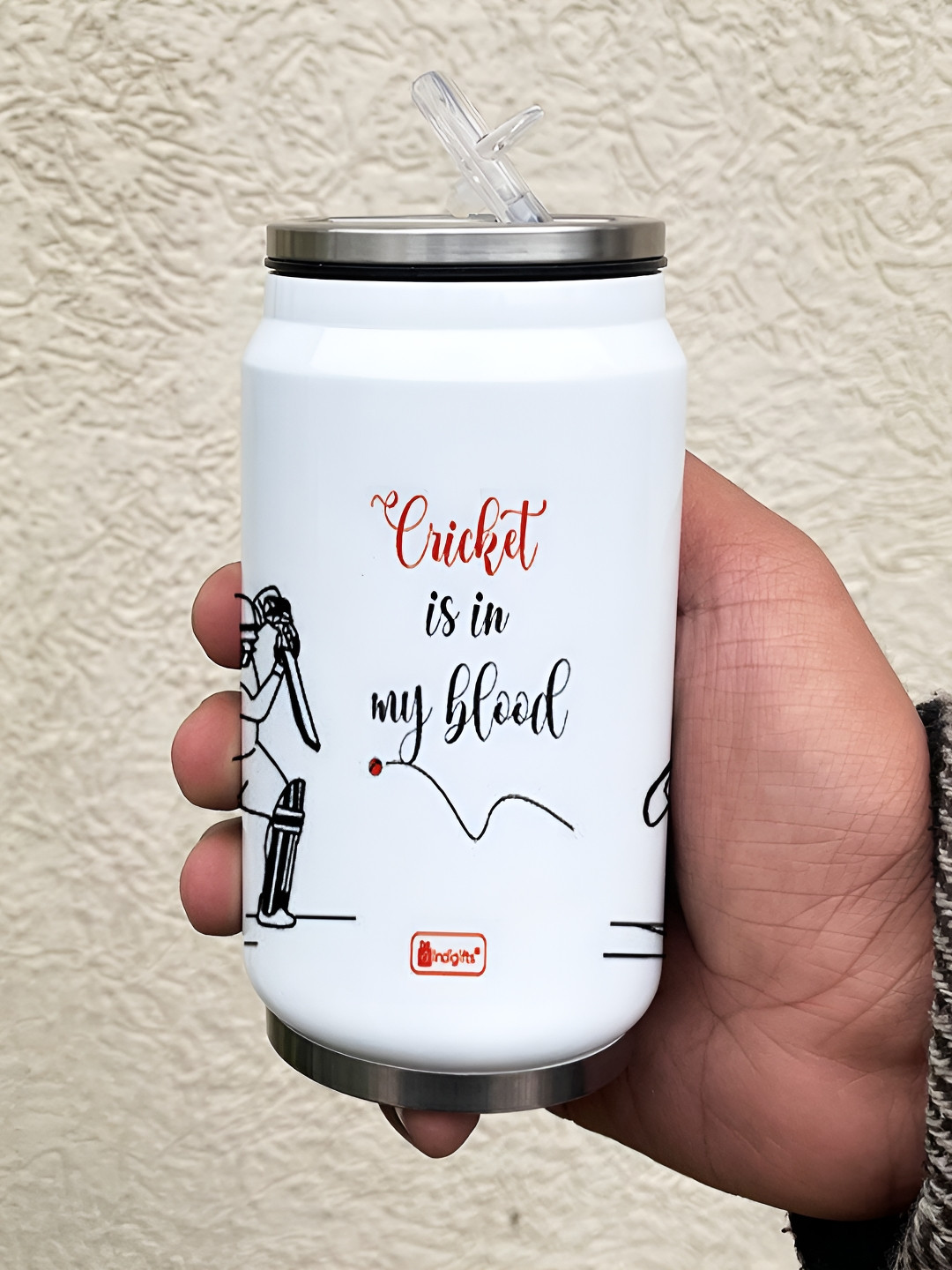 Indigifts White Typography Thermosteel Double Wall Vacuum Tumbler - 350ml