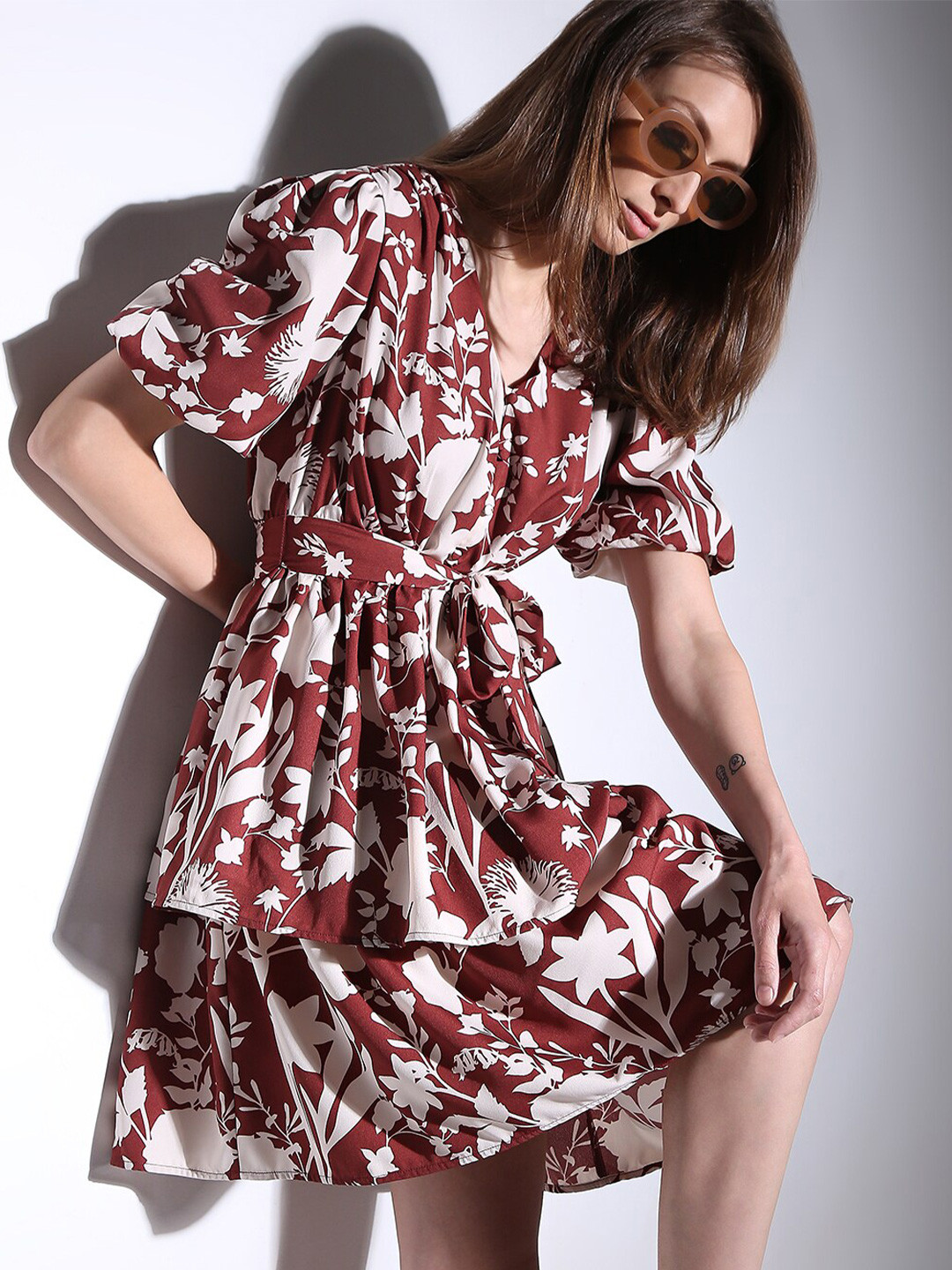 Vero Moda Floral Print Fit & Flare Mini Dress