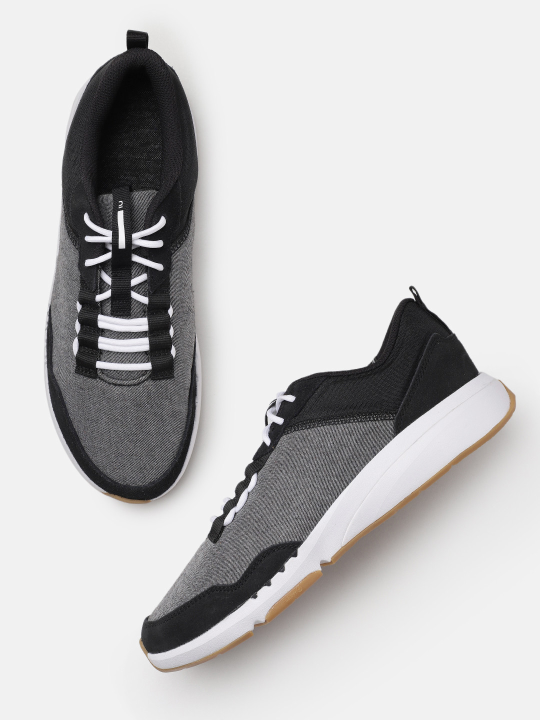 Decathlon NEWFEEL - Men Black Grey Lightweight Walking Shoes