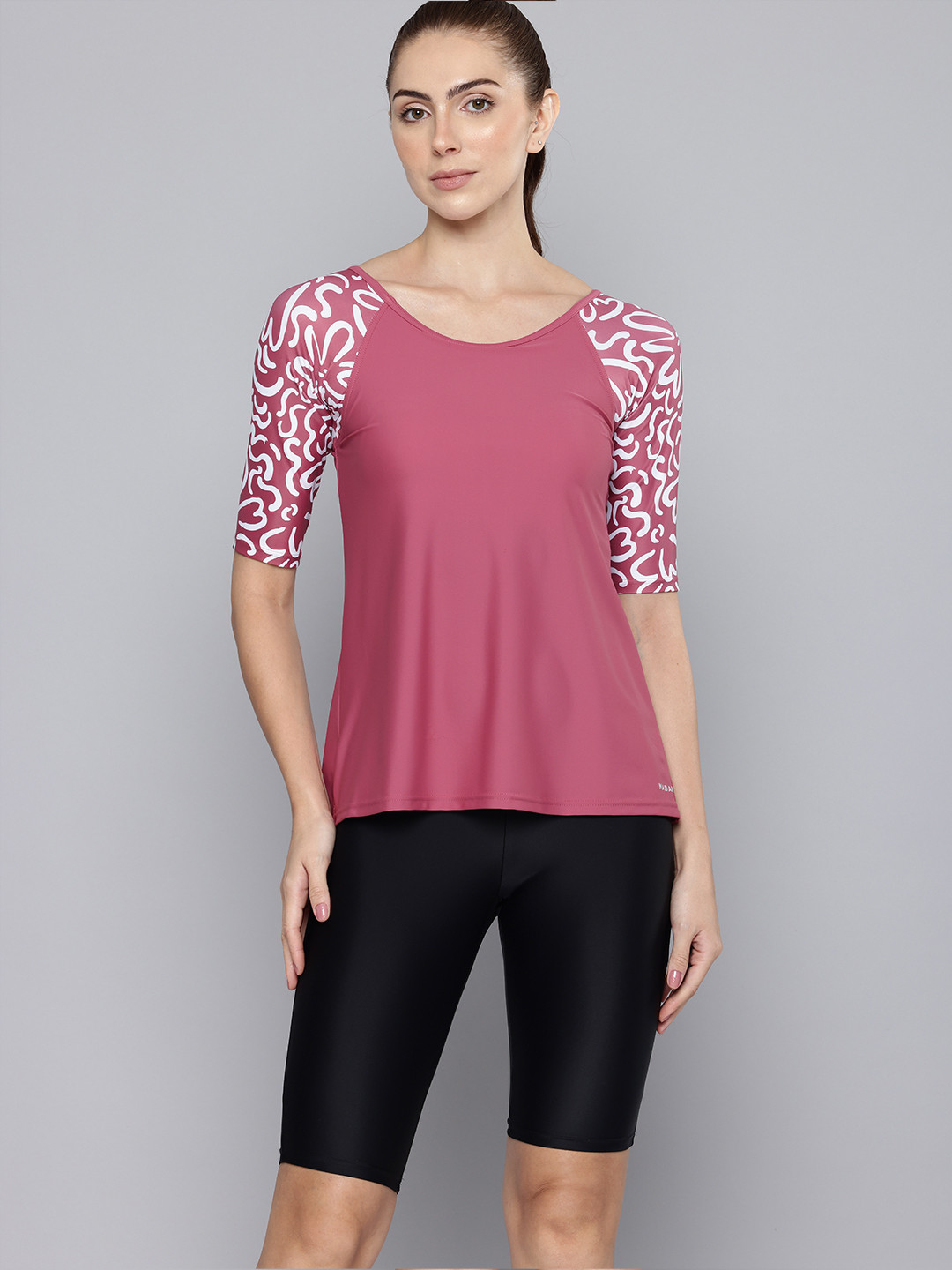 Decathlon NABAIJI - Womens Pink Printed Swimming Top