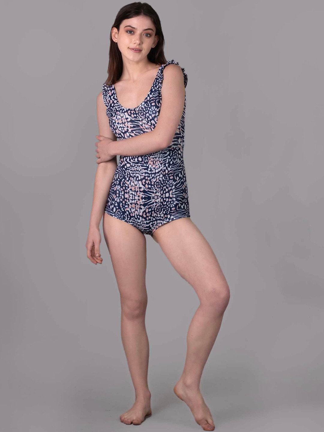 Keepfit Women Leopard Printed Padded Bodysuit