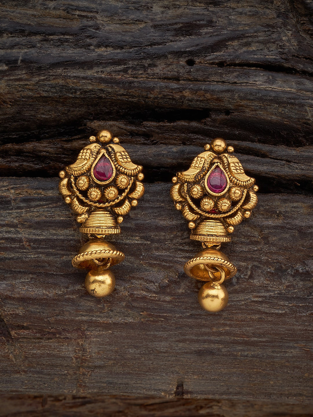 Kushal's Fashion Jewellery Gold-Plated 92.5 Pure Silver Classic Drop Earrings