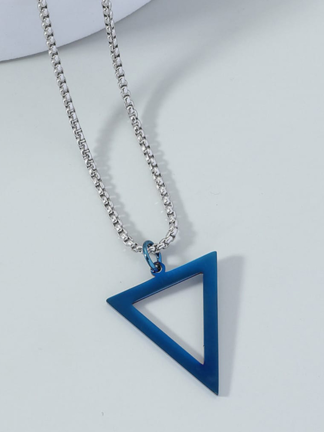 SALTY Blue Secret Men Silver-Plated Stainless Steel Contemporary Pendant with Chain