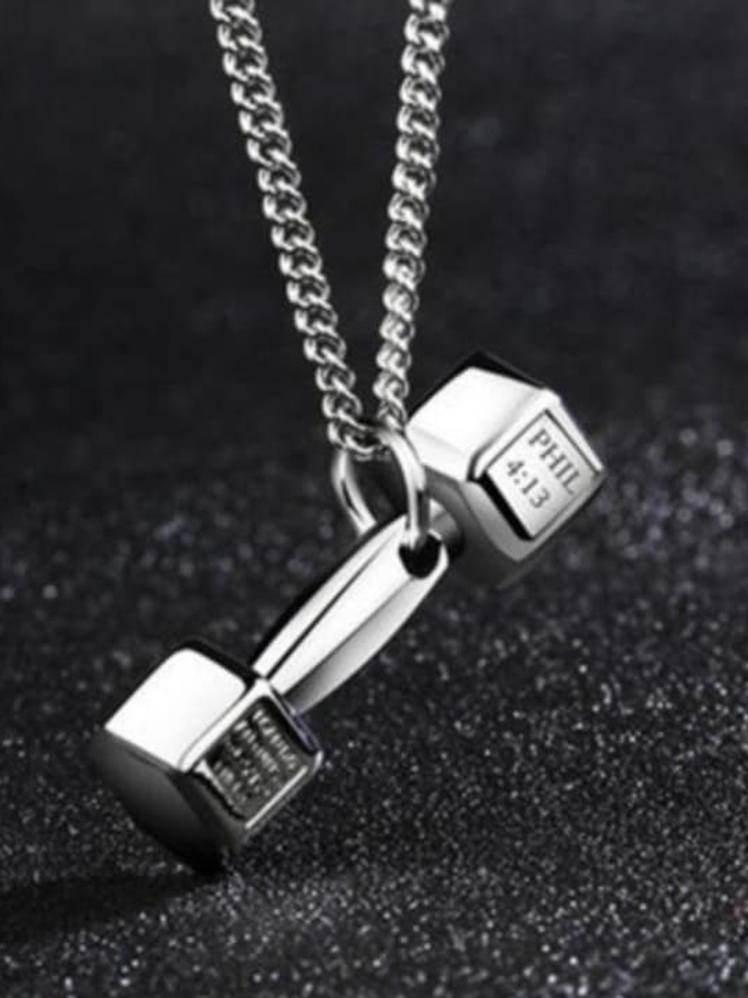 SALTY Stainless Steel Dumbbell Shaped Pendants with Chains