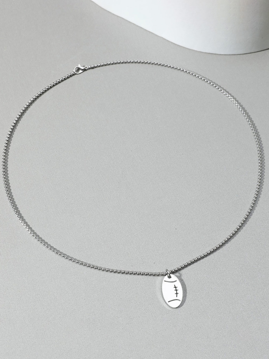 SALTY Men Silver-Plated Rugby Silver Chain with Pendant