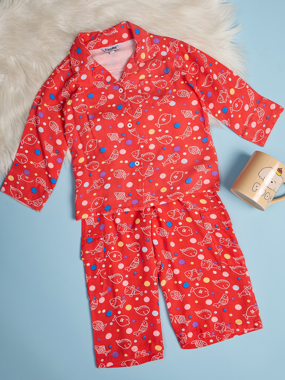Stylo Bug Boys Conversational Printed Night Suit
