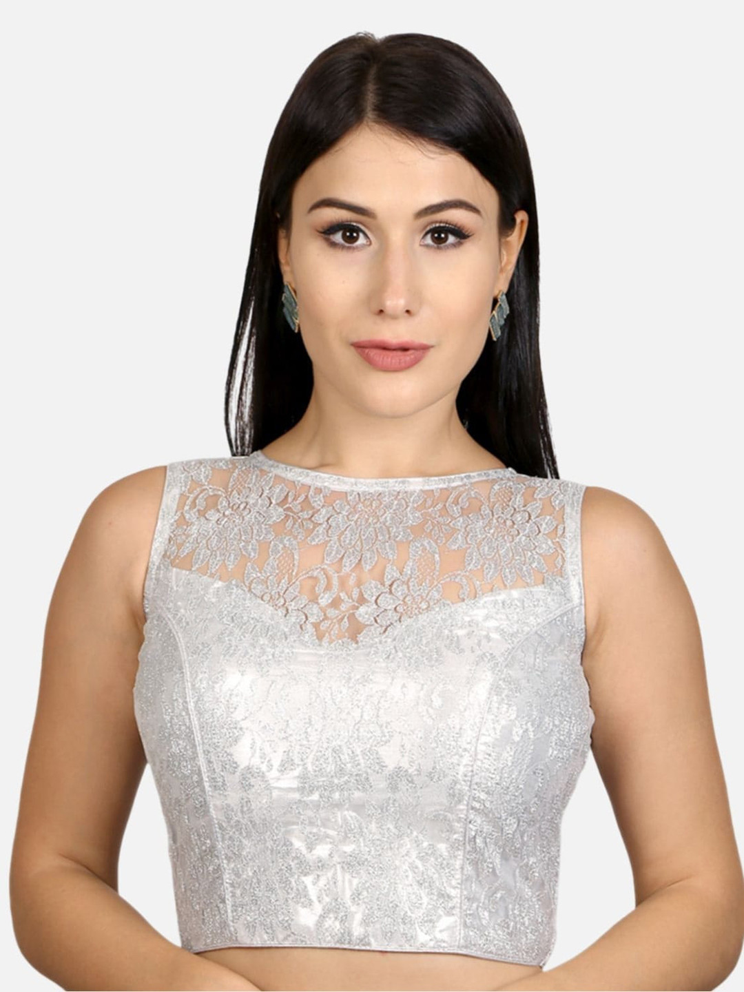 Biyu Embroidered Round Neck Sleeveless Blouse