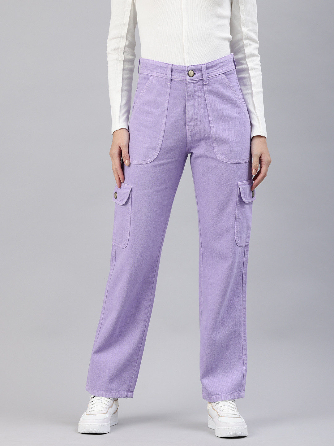 ADBUCKS Comfort Wide Leg High-Rise Cargo