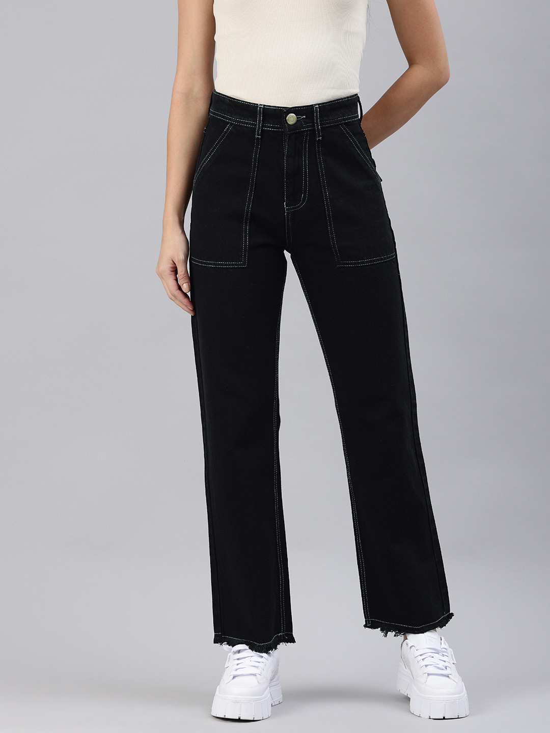 ADBUCKS Wide Leg High-Rise Jeans