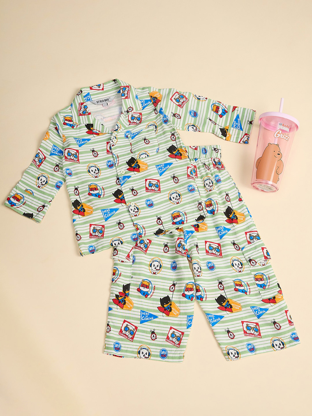 Stylo Bug Boys Super Hero Printed Night suit