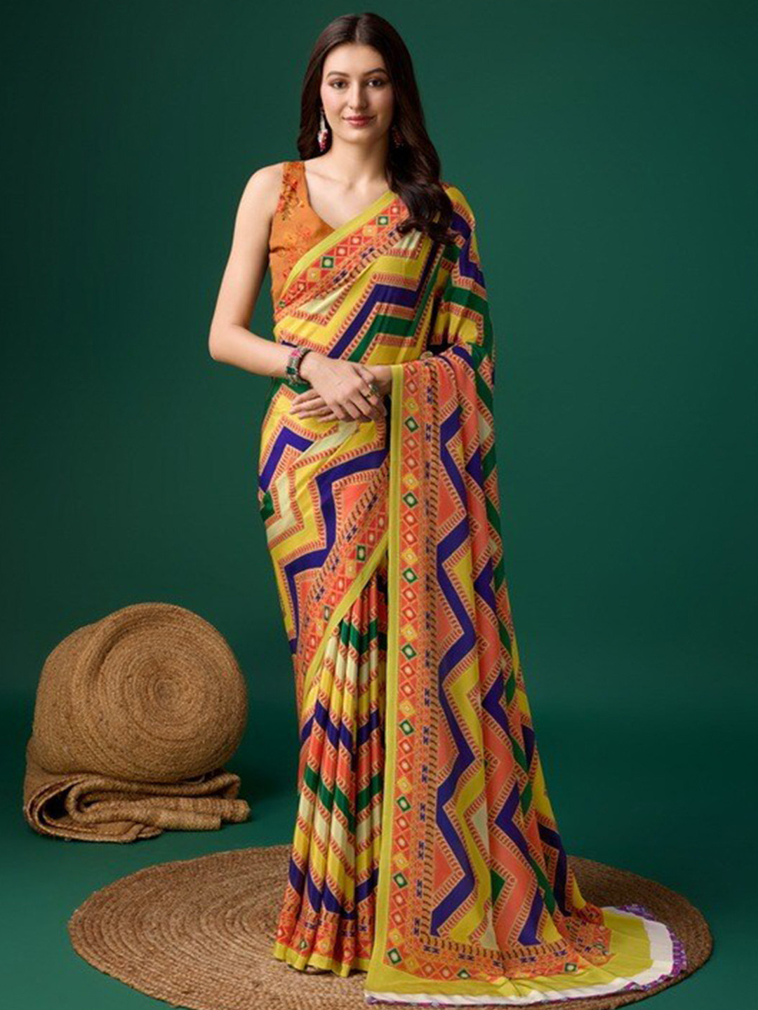P D Silk Mills Pure Crepe  Saree