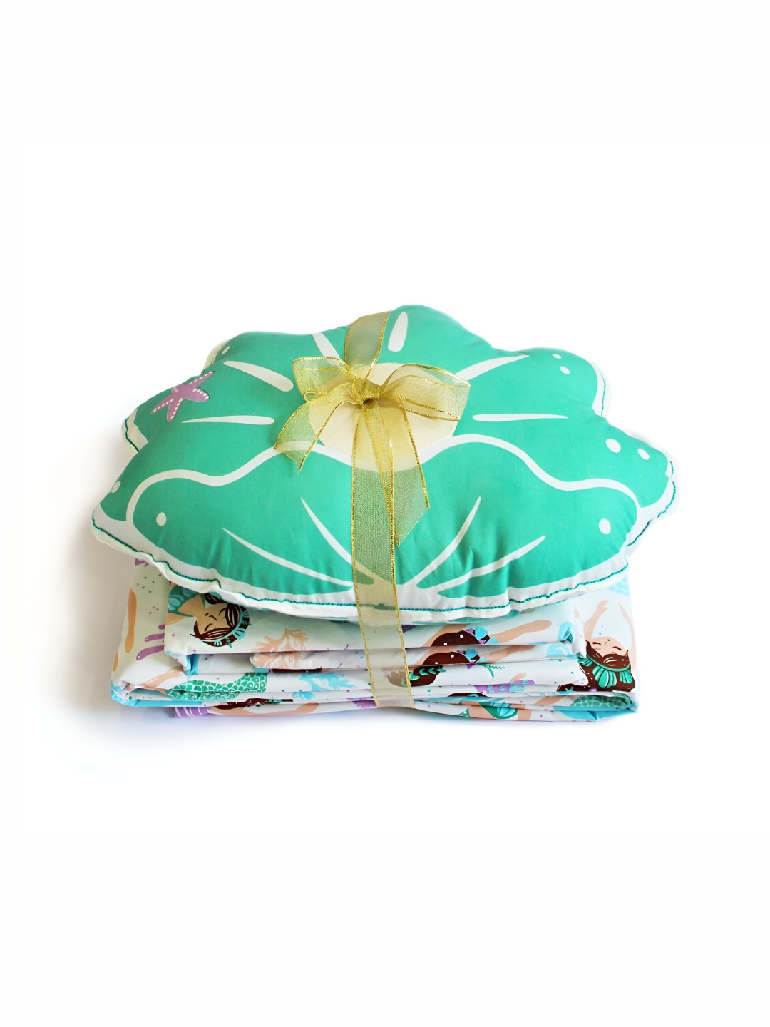 Silverlinen Purple & Green Cotton 4 Piece Single Superfine Bedding Set