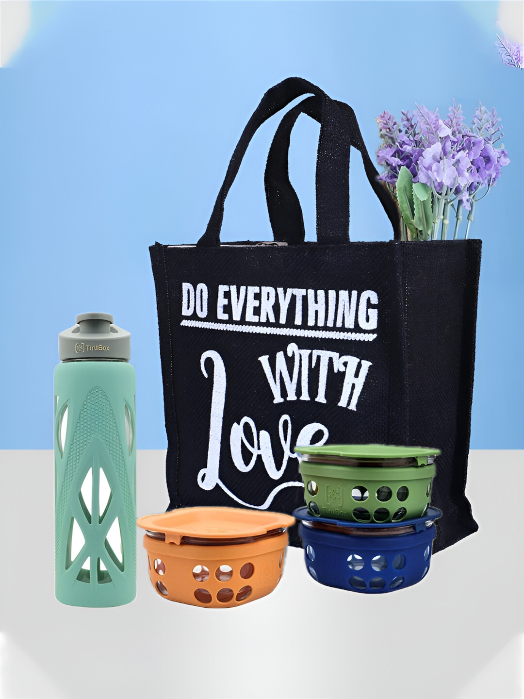Kuber Industries Set of 4 Printed Lunch Bags