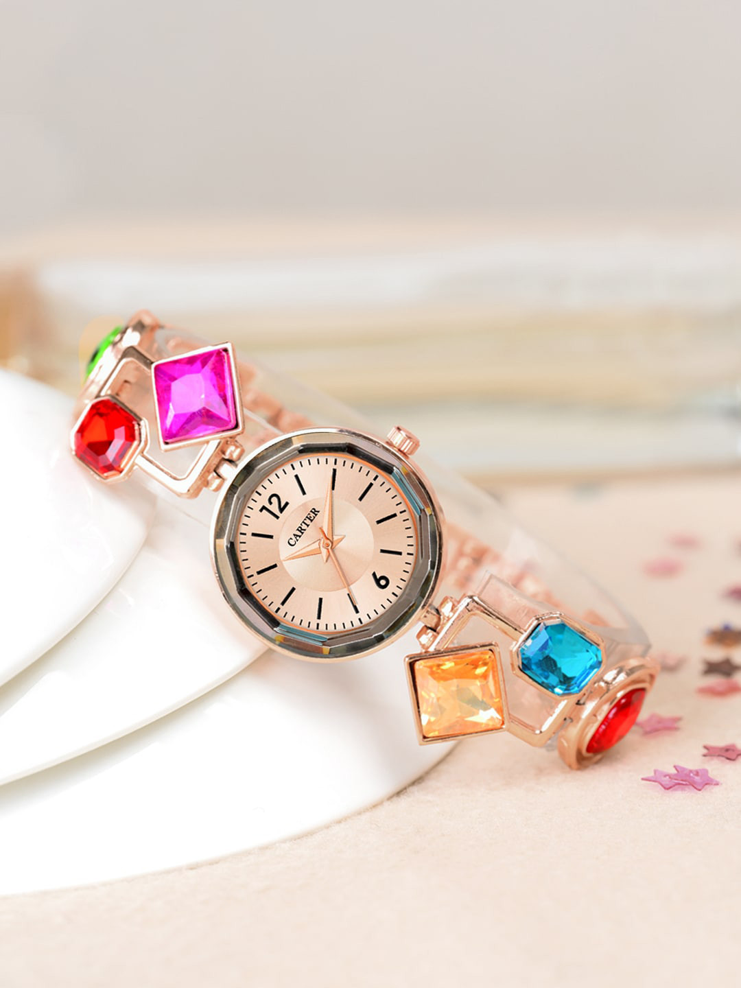 Sandy D Carter Women Bracelet Style Straps Analogue Watch Sandy D Carter-127-RG