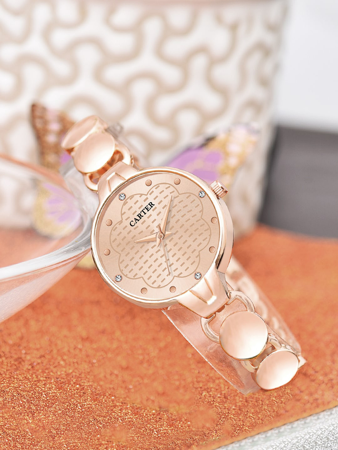 Sandy D Carter Women Bracelet Style Straps Analogue Watch Sandy D Carter-119-RG