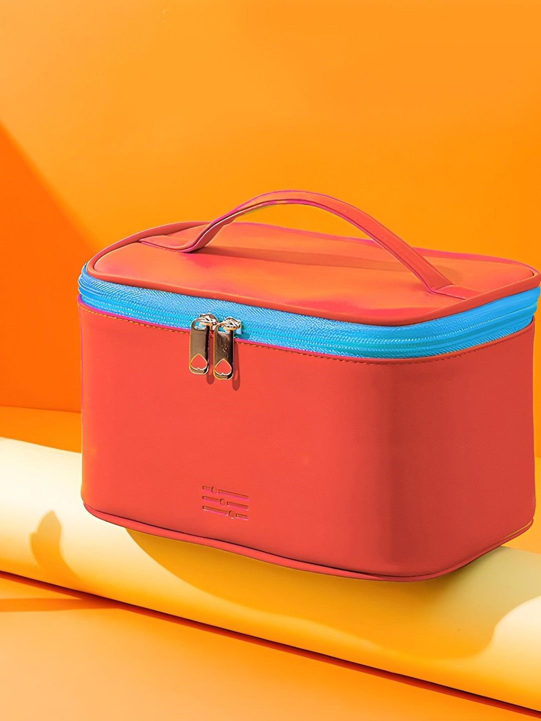 Aura Orange Waterproof Multipurpose Travel Makeup Bag