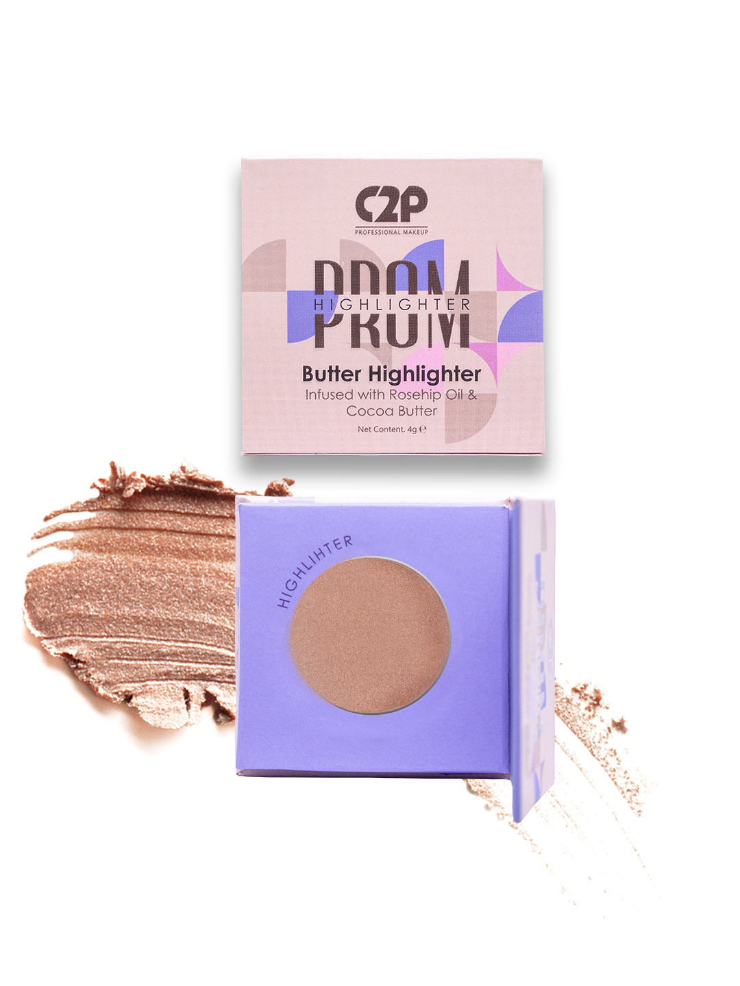 C2P PROFESSIONAL MAKEUP Prom Butter Highlighter With Rosehip & Cocoa Butter - 4g - Opal 03