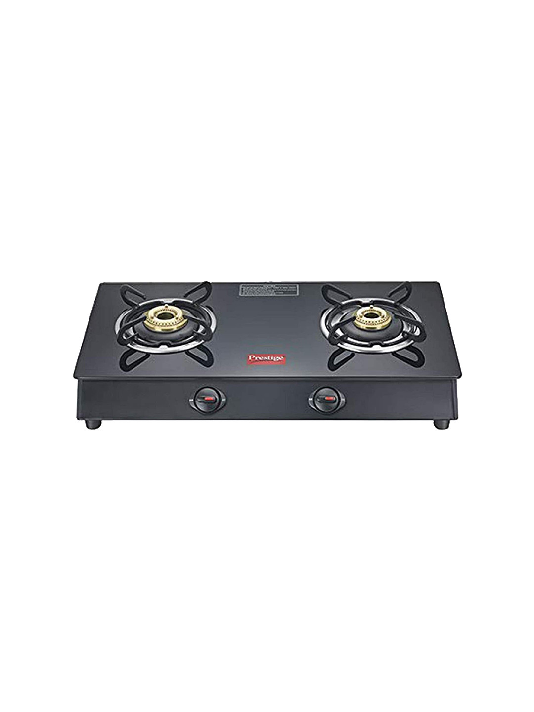 Prestige Marvel Plus Black Toughened Glass Top 2 Burners Manual Gas Stove