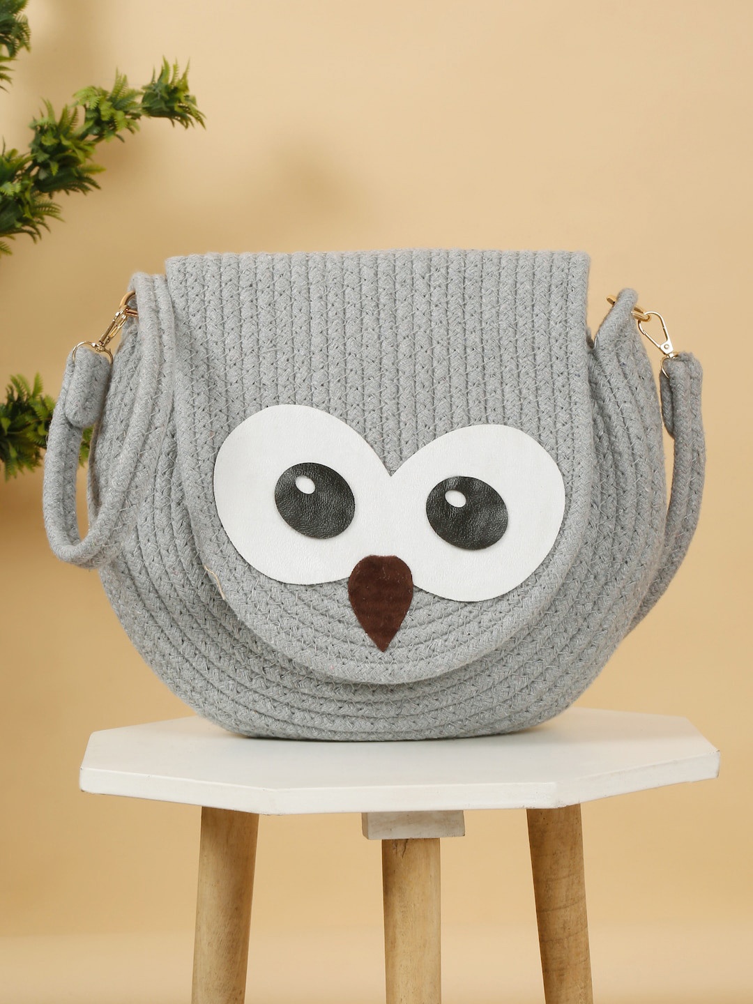 FABINALIV Cartoon Design Macrame Braided Cotton Sling Bag