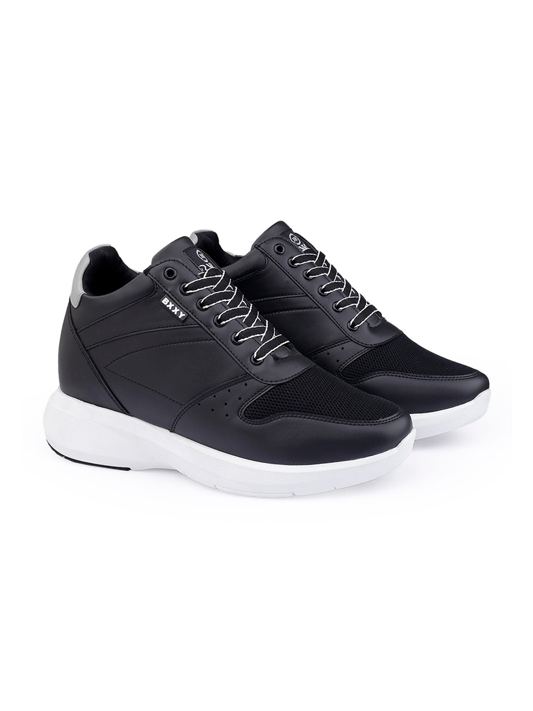 Bxxy Men Round Toe Heeled Elavator Sneakers