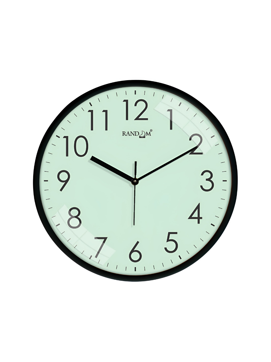 RANDOM Green Plastic Ultra Clear Glass Round Battery Analogue Wall Clock-30cm