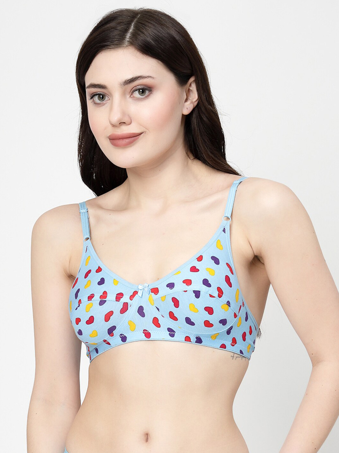 Docare Conversational Printed Full Coverage Non Padded Minimizer Bra- All Day Comfort