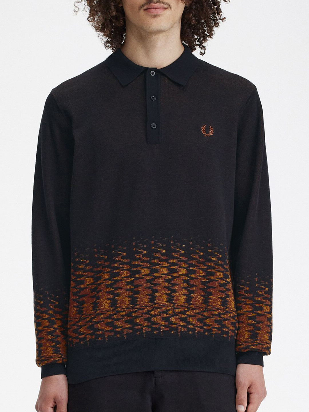Fred Perry Abstract Printed Polo Collar Cotton T-shirt